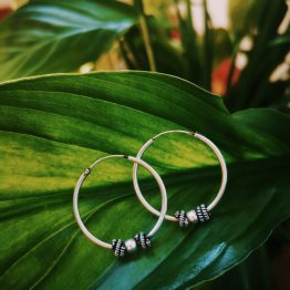 aros bali ulun sobre fondo de hojas