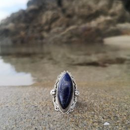 anillo neela anillo neela en plata de ley ty decorado con lapislázuli