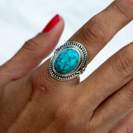 anillo nako con piedra turquesa